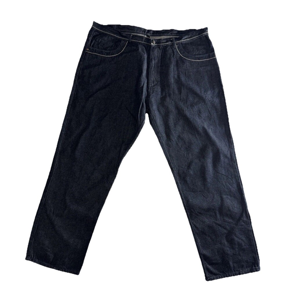 Karl Kani Gold Jeans Cotton Men’s 46X32 Baggy Y2K Urban Embroidered Dark Blue